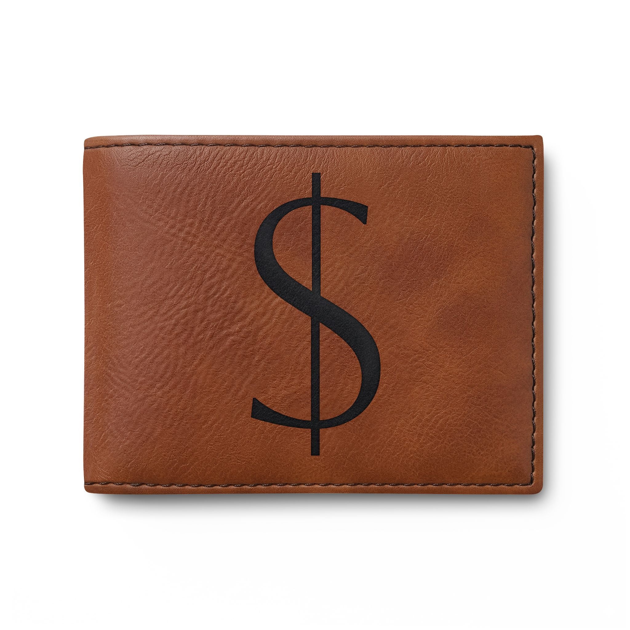 Bi-Fold Wallet — Modern Leather Money Clip Wallet with Dollar sign
