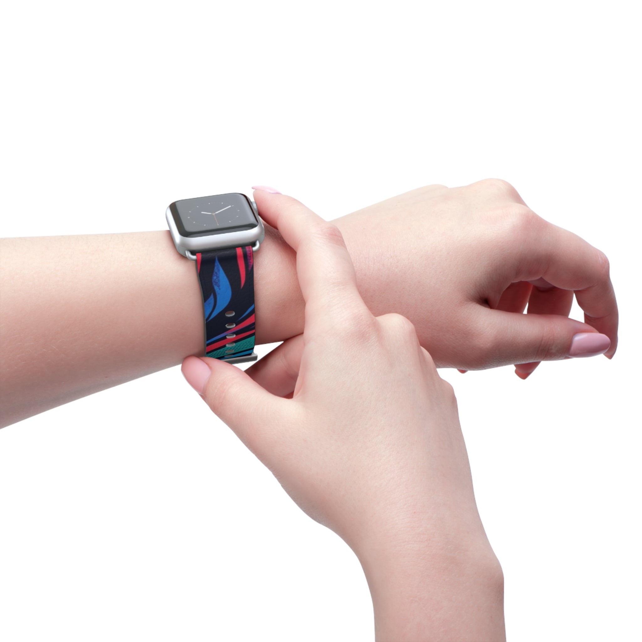 Abstract Neon Waves Watch Band — Colorful Swirl Apple Watch Strap