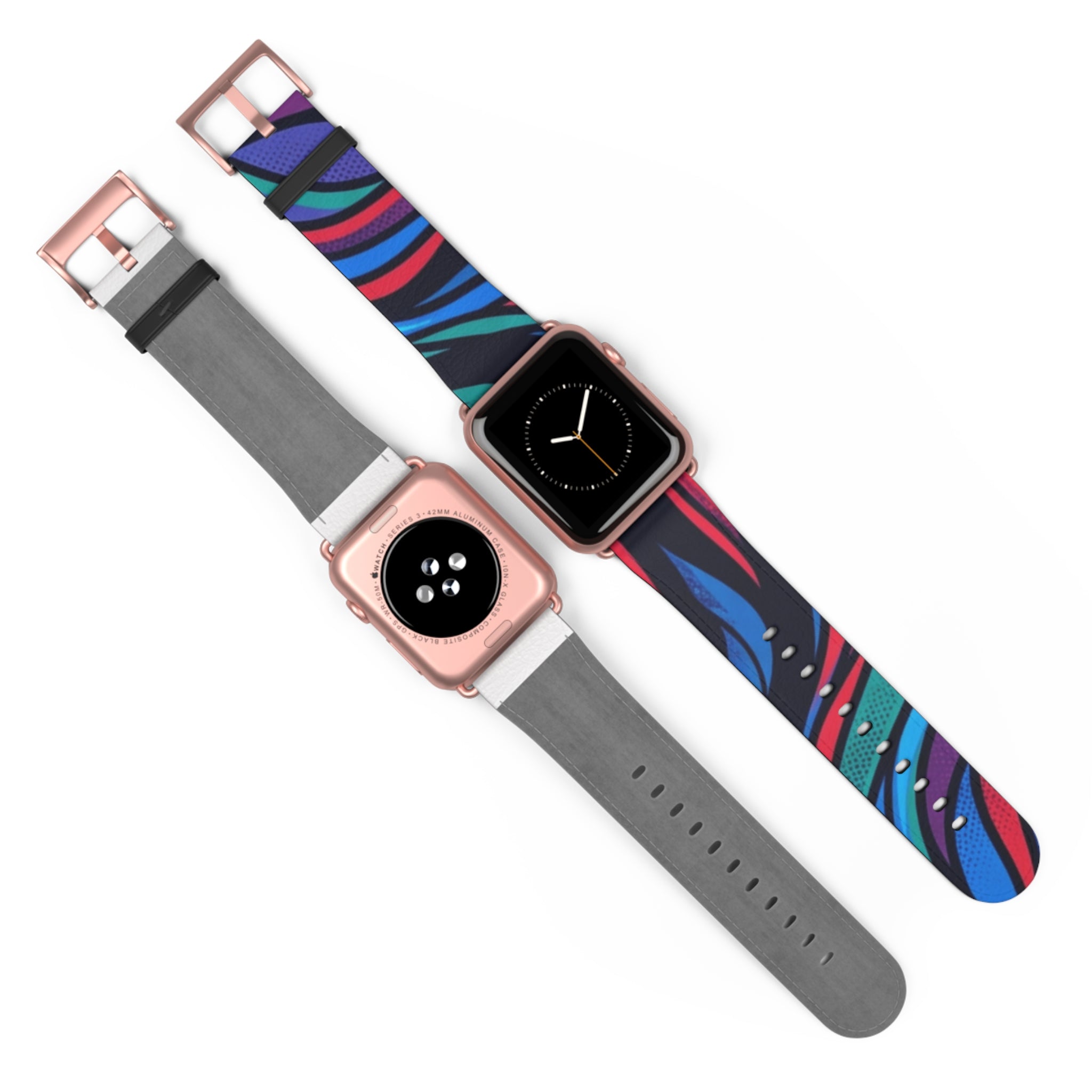 Abstract Neon Waves Watch Band — Colorful Swirl Apple Watch Strap