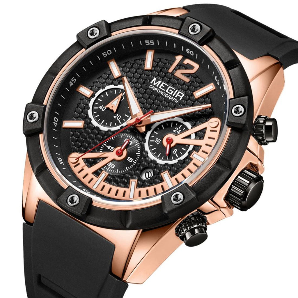 MEGIR Fashion Men Watches Silicone Strap Sport Military Watch Chronograph Waterproof Male Wristwatch Clock Montre Homme 2083