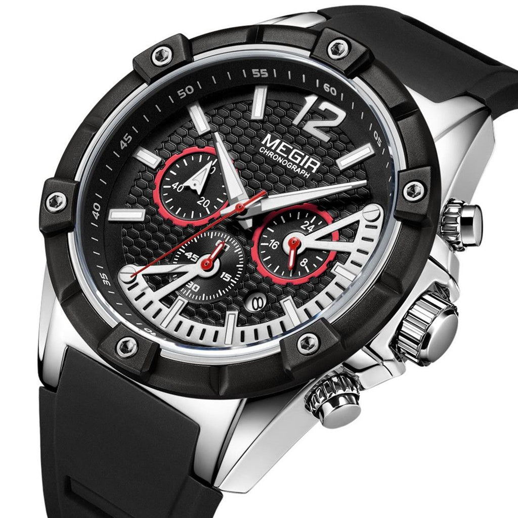 MEGIR Fashion Men Watches Silicone Strap Sport Military Watch Chronograph Waterproof Male Wristwatch Clock Montre Homme 2083