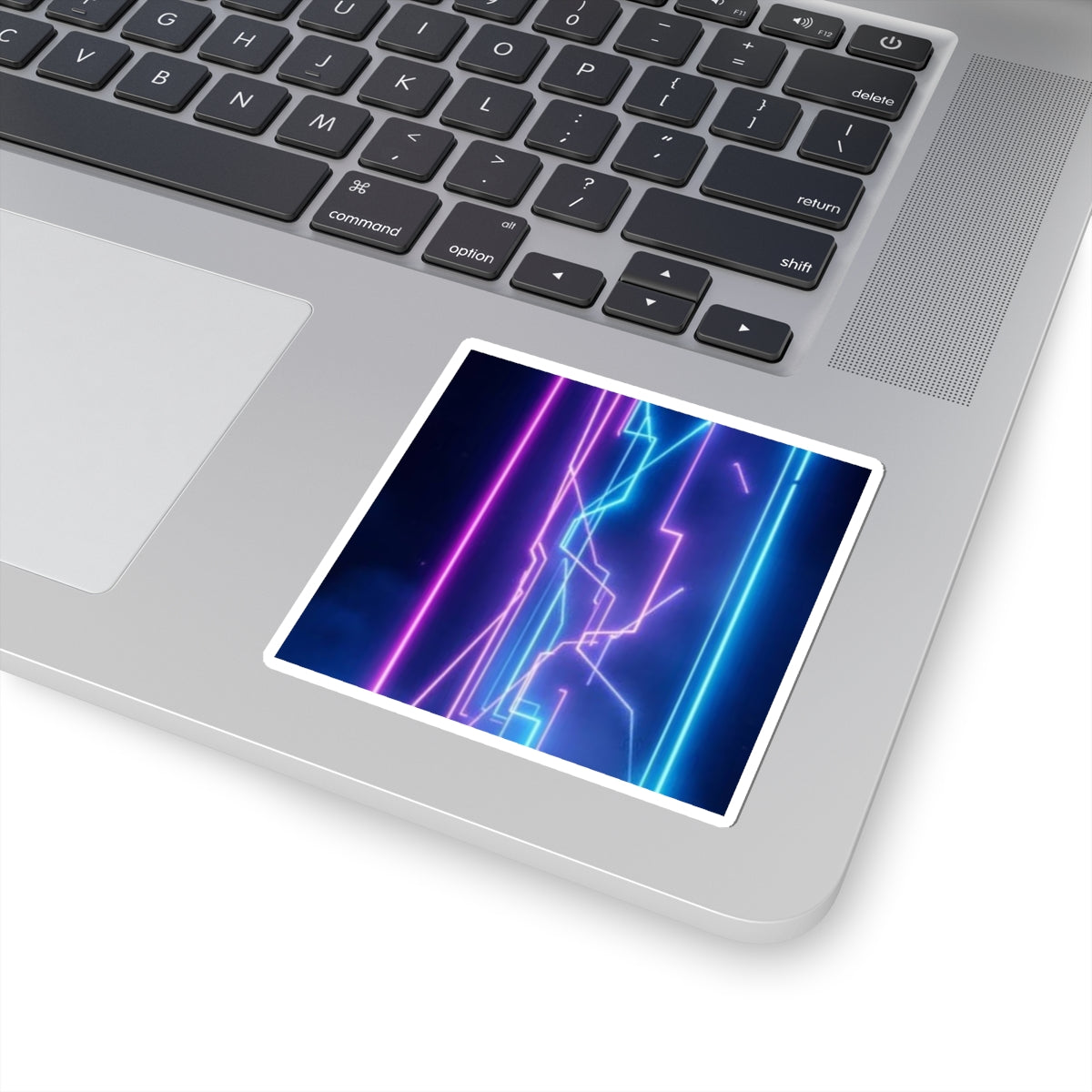 Neon Cyber Lines Sticker Retro Futuristic