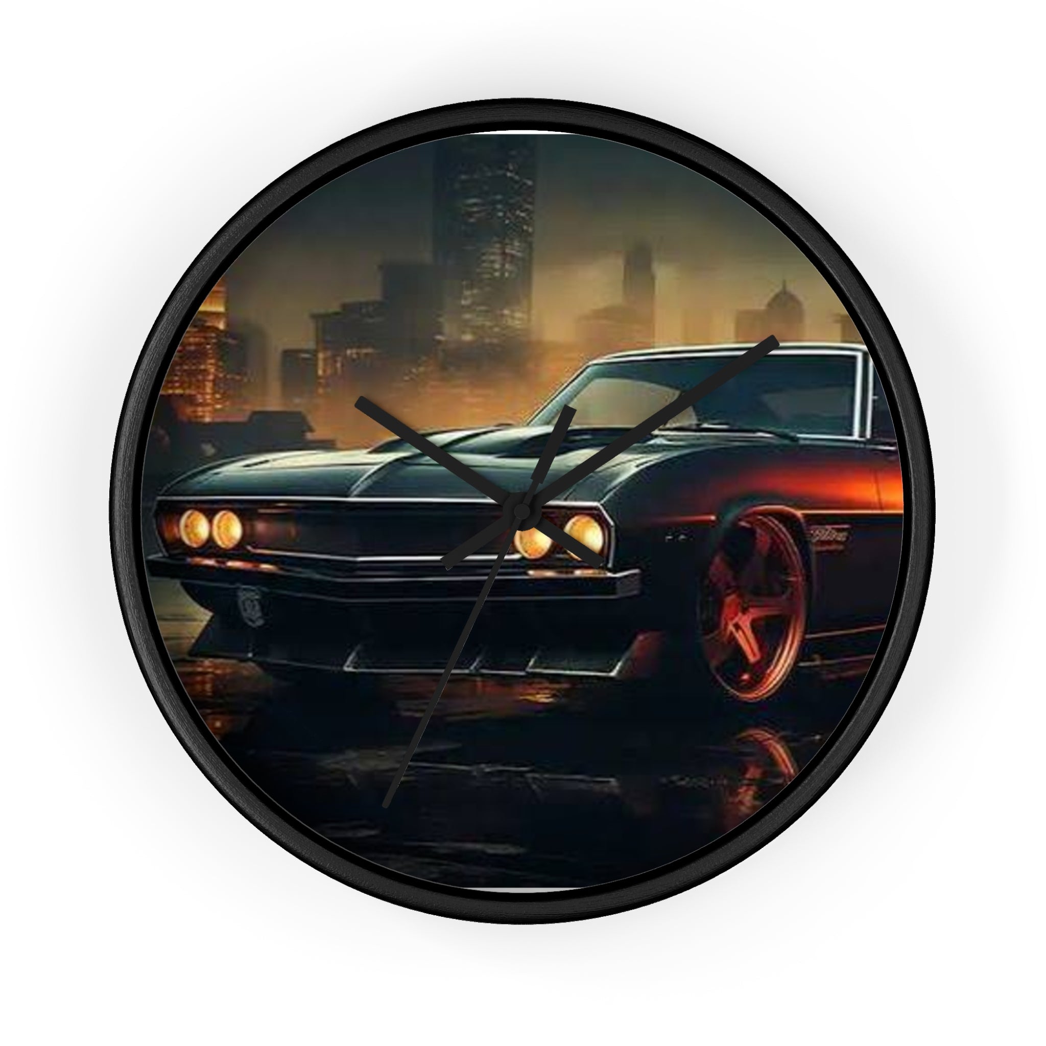 Vintage Muscle Car Wall Clock — Retro City Night Automotive Decor