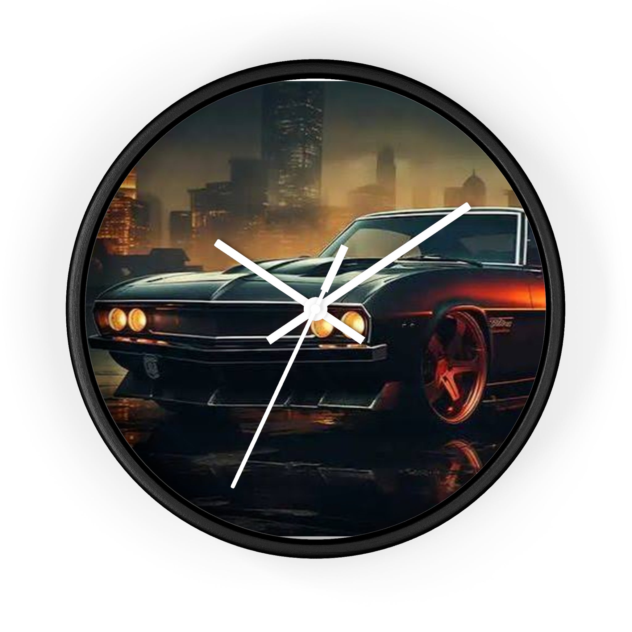 Vintage Muscle Car Wall Clock — Retro City Night Automotive Decor