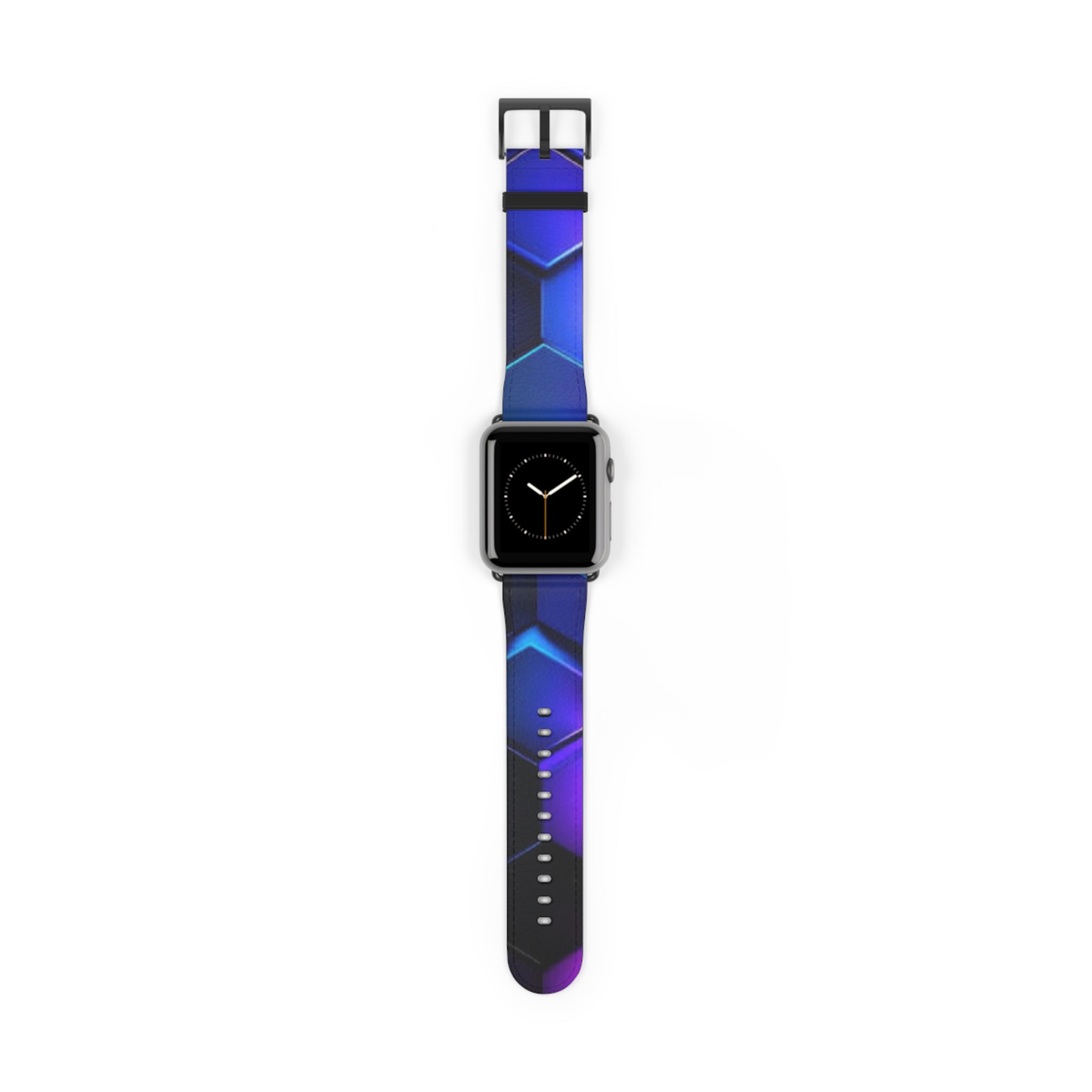 Hex Tech Watch Band — Blue & Purple Geometric Silicone Strap
