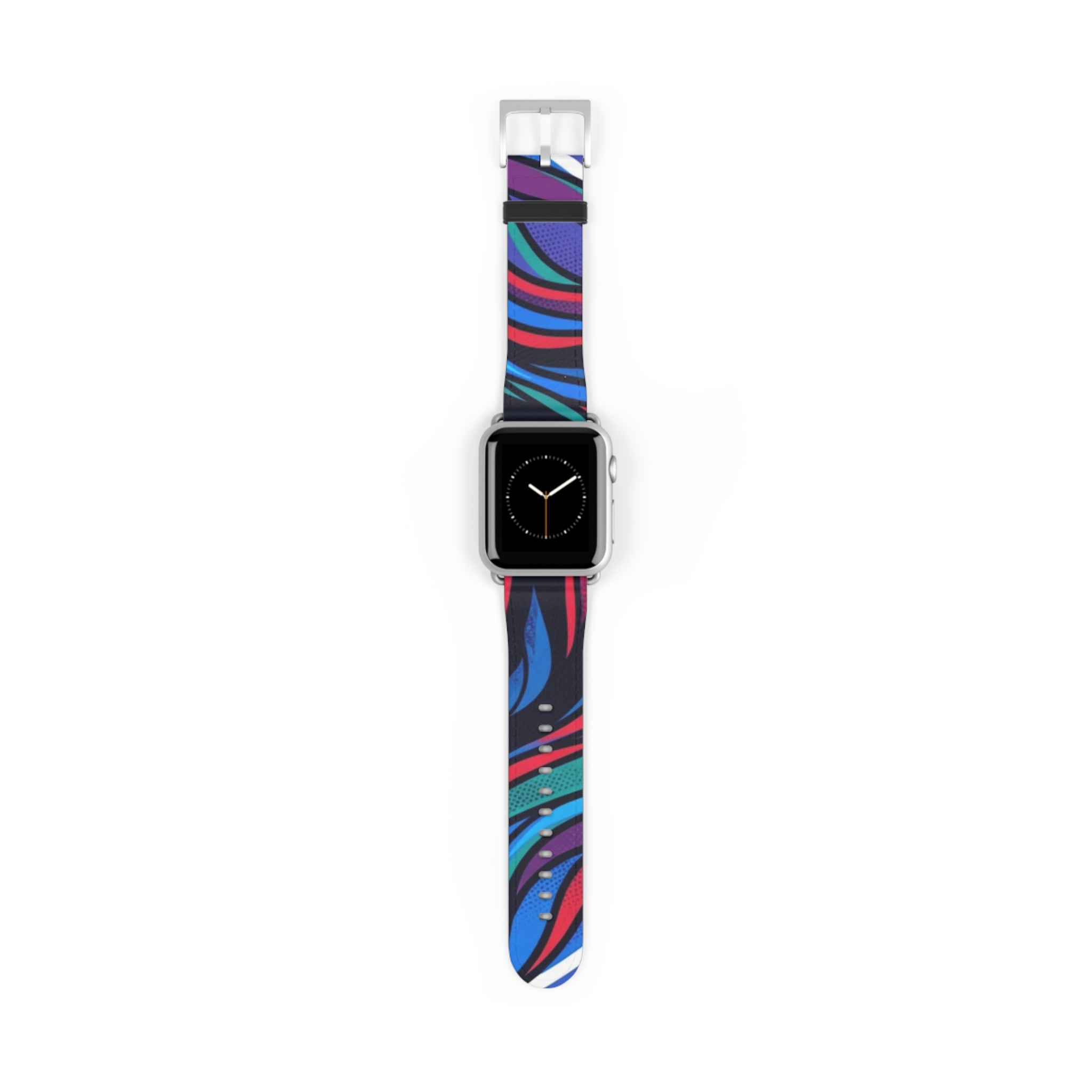 Abstract Neon Waves Watch Band — Colorful Swirl Apple Watch Strap