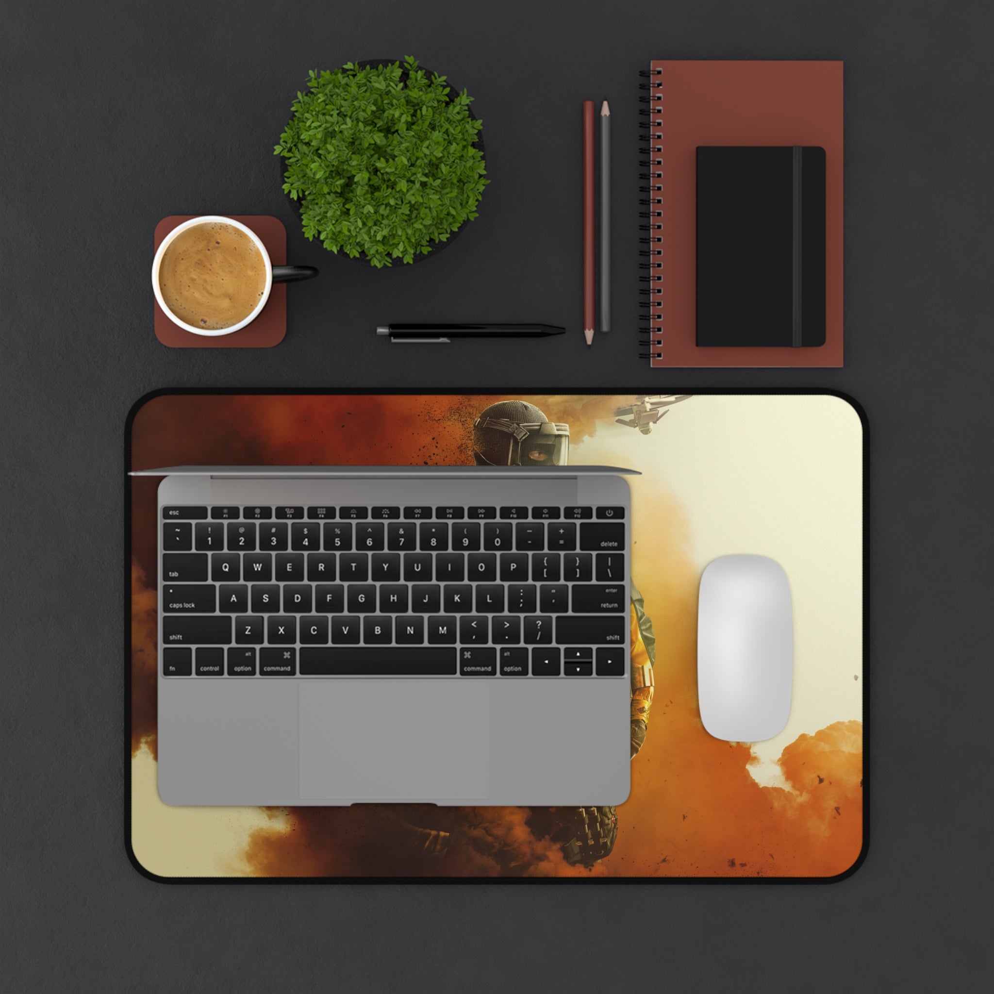 Tactical Soldier Desk Mat — Gaming Mouse Pad with Military Combat Art