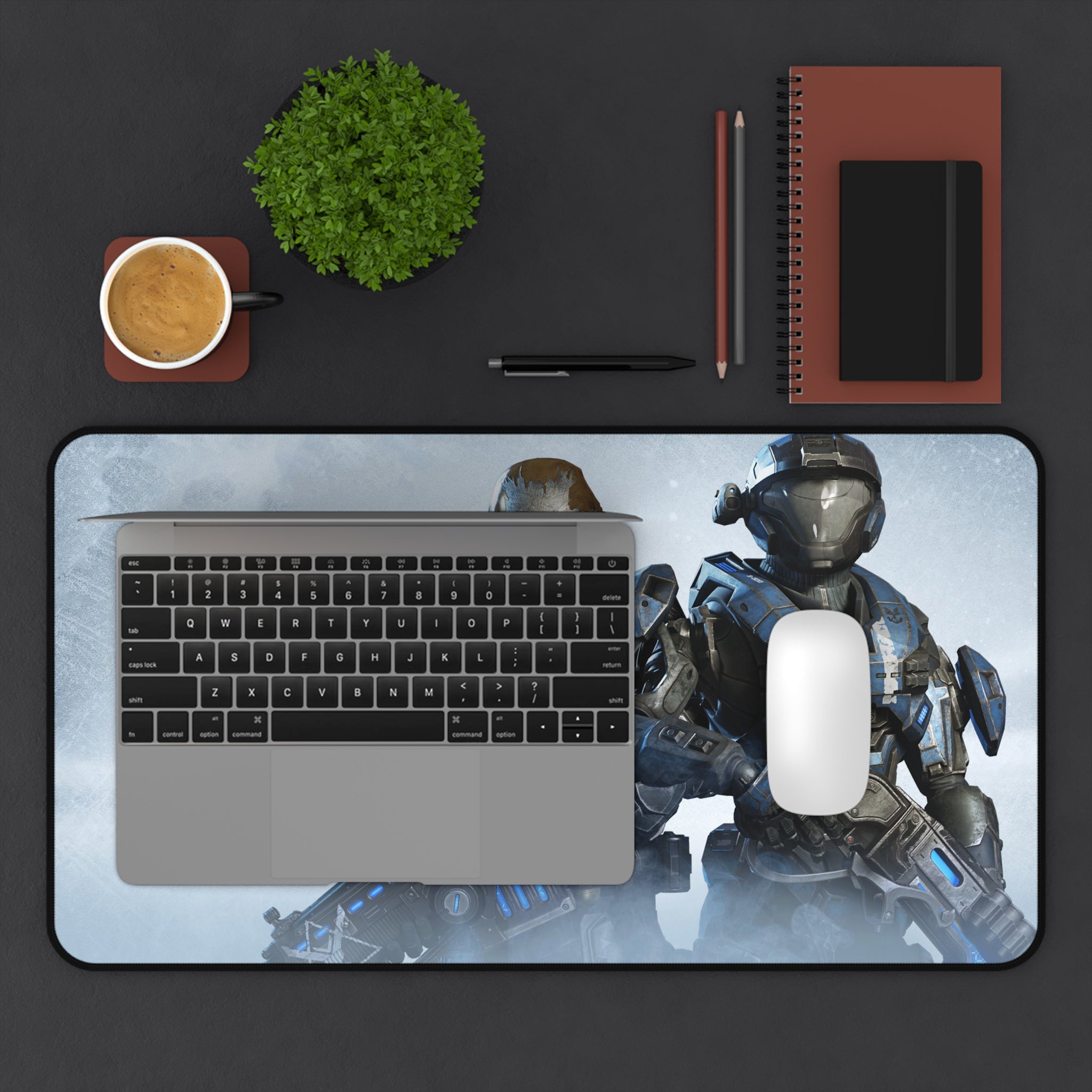 Sci‑Fi Soldier Gaming Desk Mat — Tactical Space Marines Mousepad