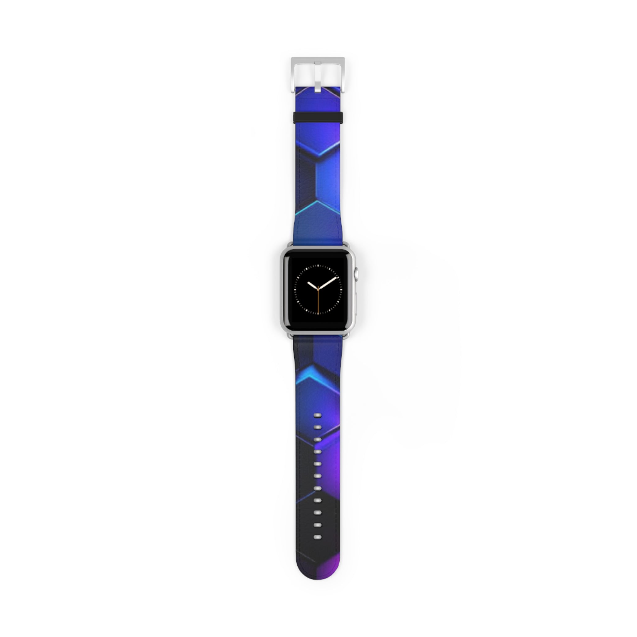 Hex Tech Watch Band — Blue & Purple Geometric Silicone Strap