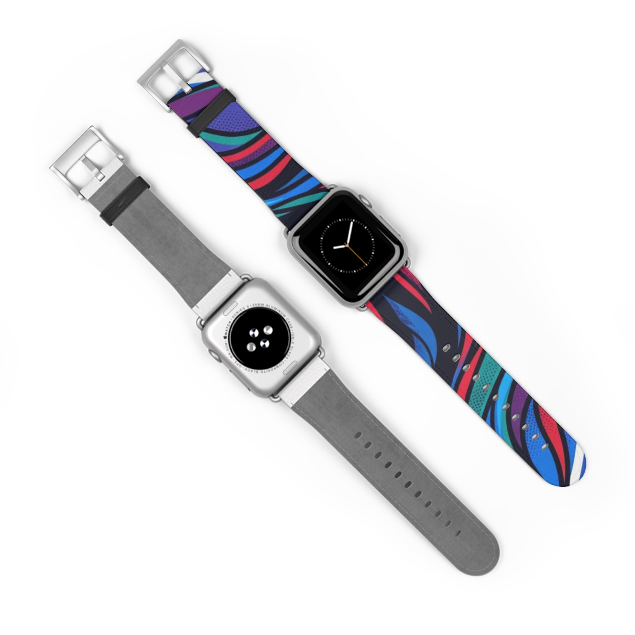 Abstract Neon Waves Watch Band — Colorful Swirl Apple Watch Strap
