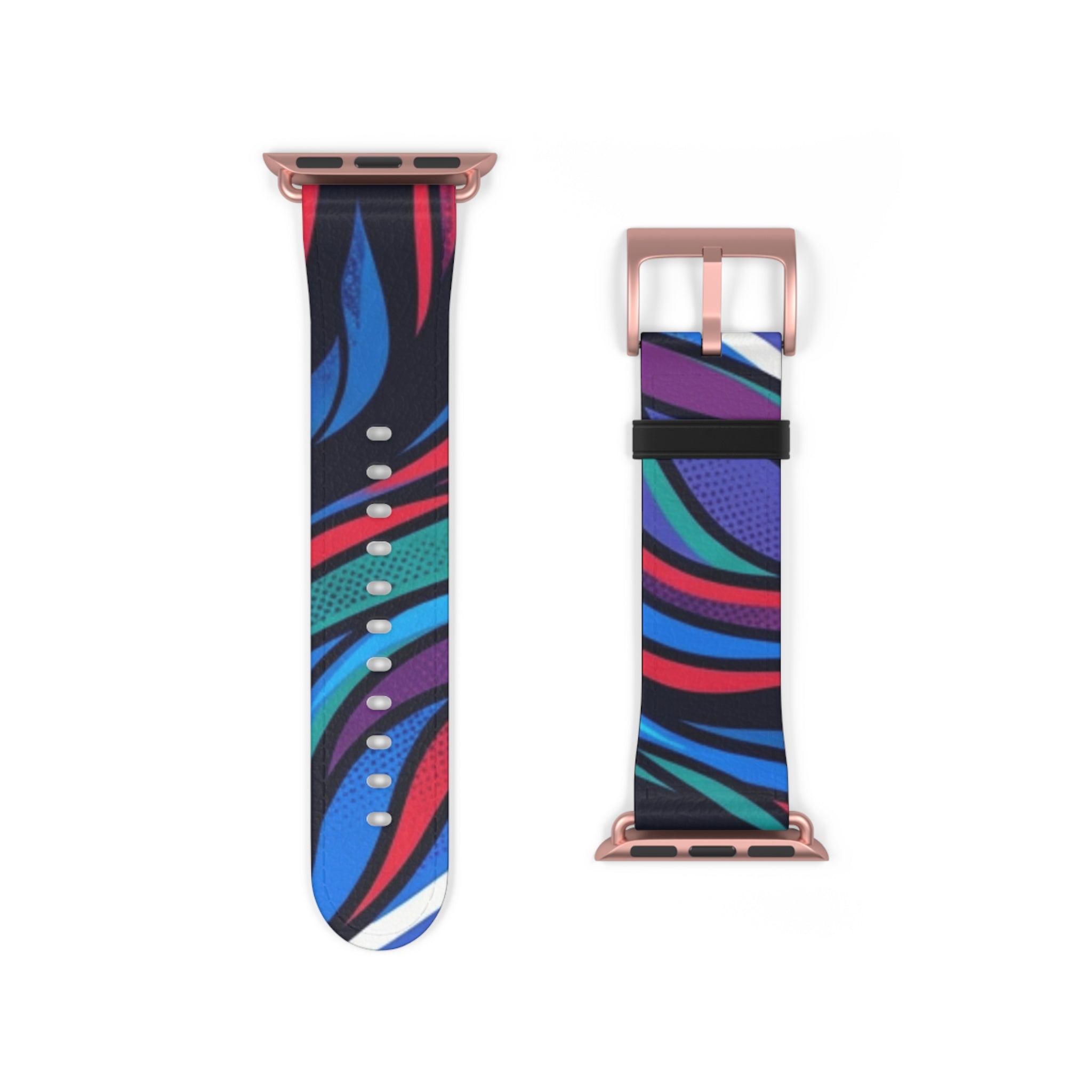 Abstract Neon Waves Watch Band — Colorful Swirl Apple Watch Strap