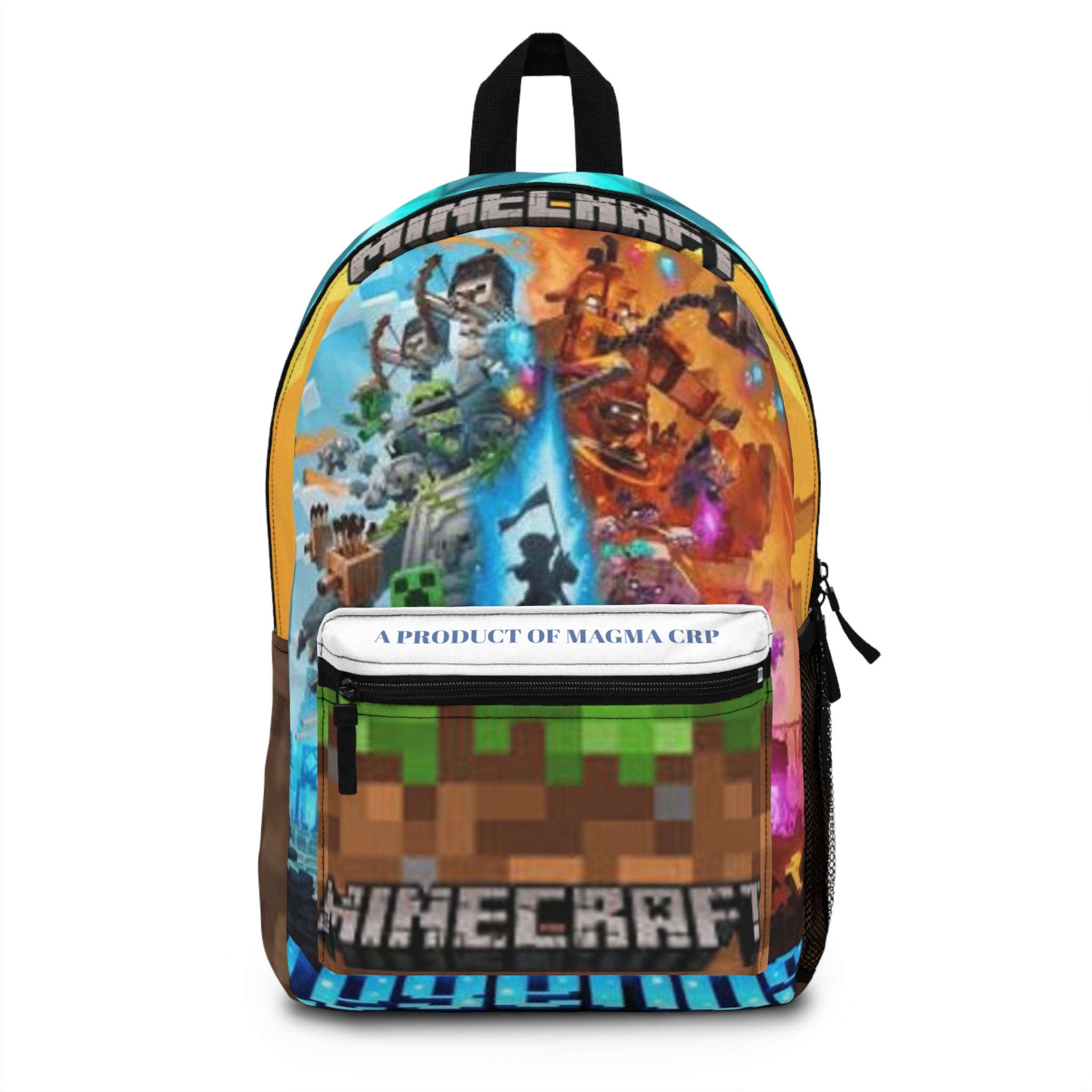 Minecraft Adventure Kids Backpack — Pixel Game Scene School Bag