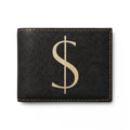 Bi-Fold Wallet — Modern Leather Money Clip Wallet with Dollar sign