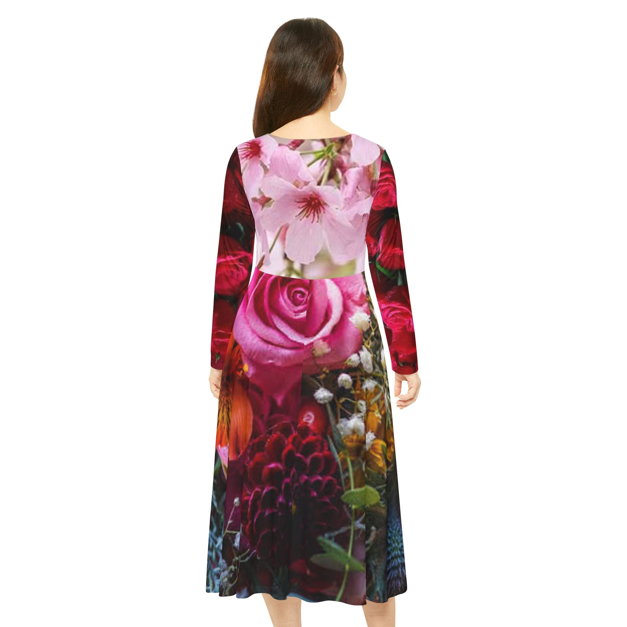 Floral Long Sleeve ROYAL Dress BOUQUET DESIGN